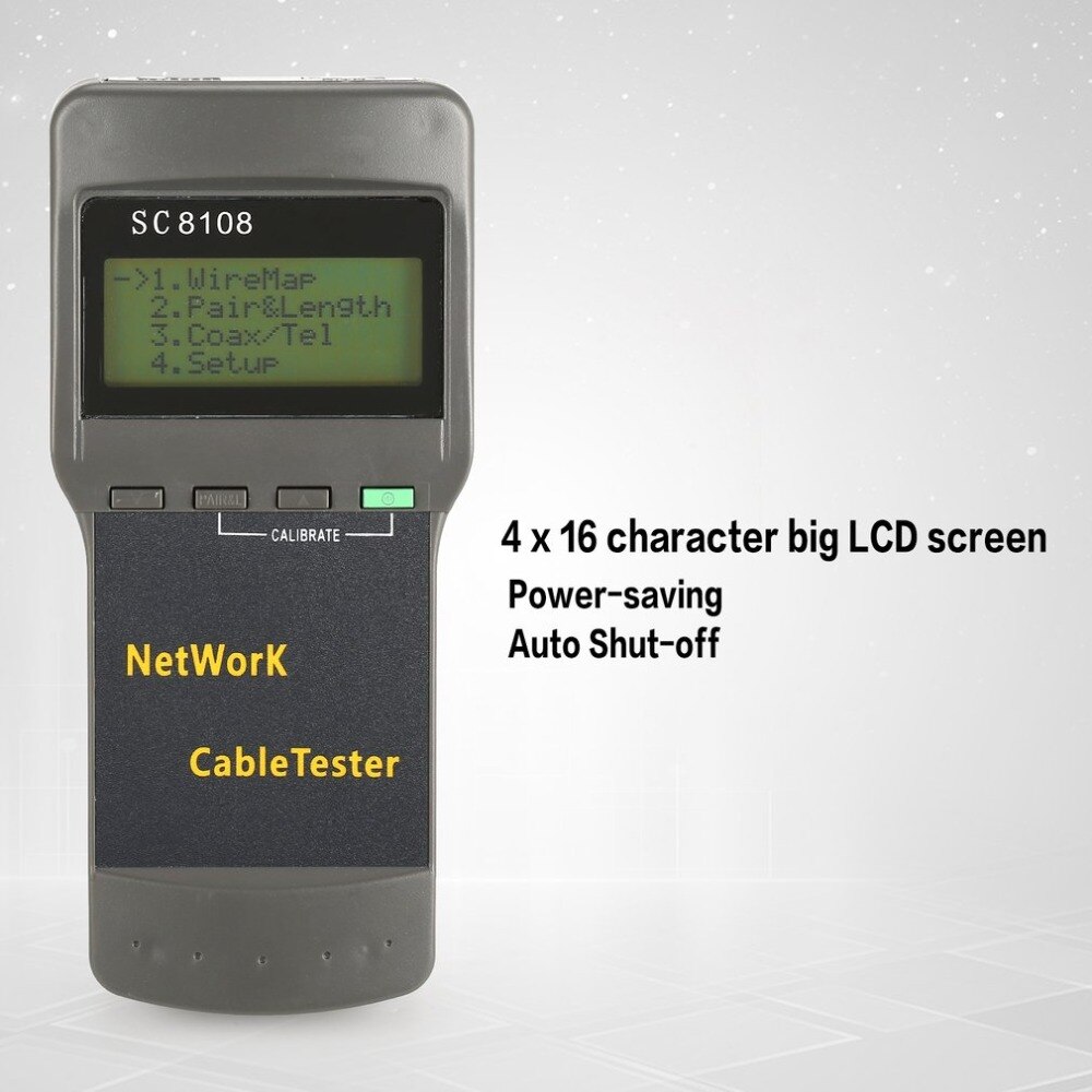 Lcd Netwerk Tester Meter Draadloze Lan Telefoon Kabel Meter Tester Draad Tracker Lcd-scherm SC8108