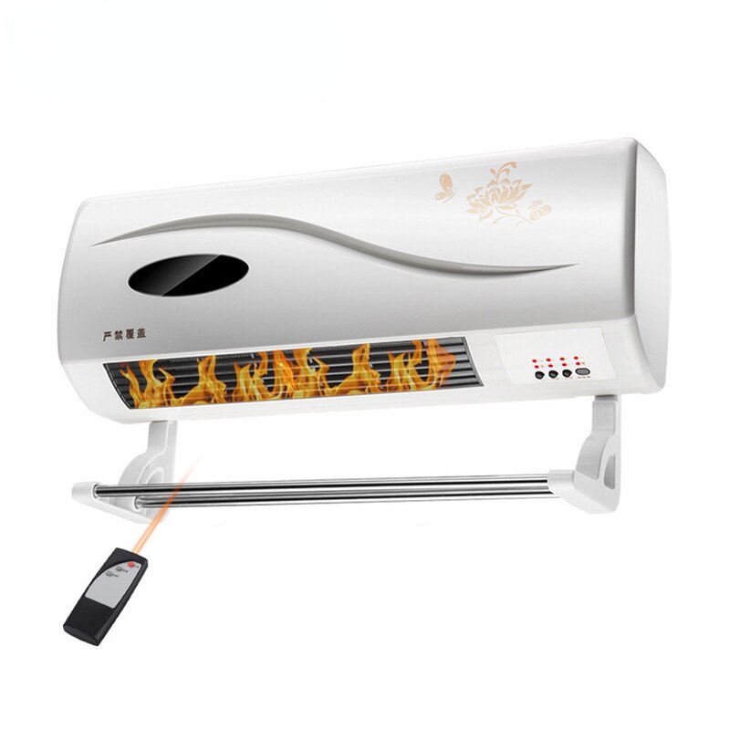 220V Household Electric Heater Wall-mounted Remote Control Ceramic Thermal Heating Radiator Warmer Cooling Fans Ventilator