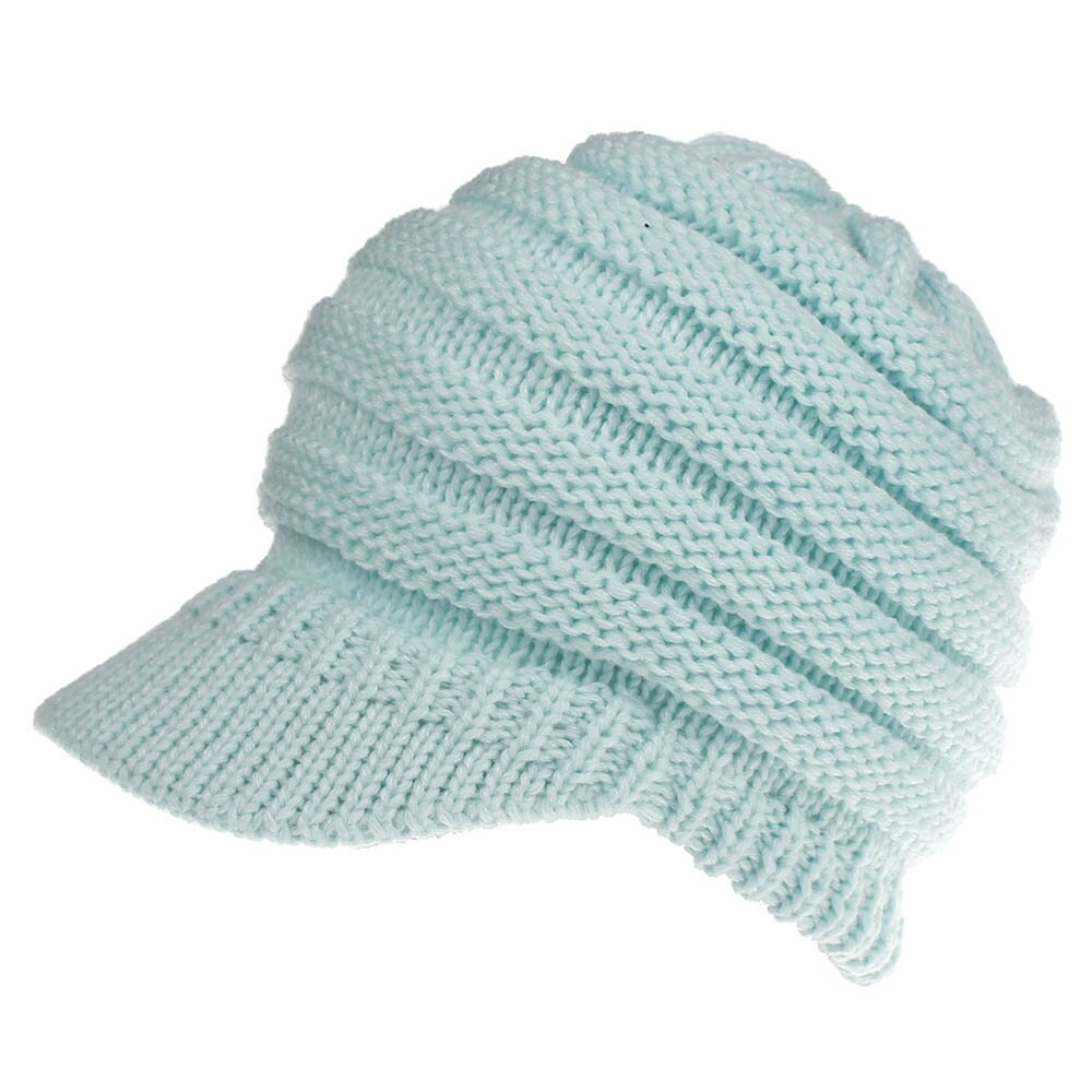 Doradeer Ins Vrouwen Hoeden Gebreide Baseball Mutsen Skullies Open Pony Tail Hoed Mutsen Cap Ski Sport Cap: wathet