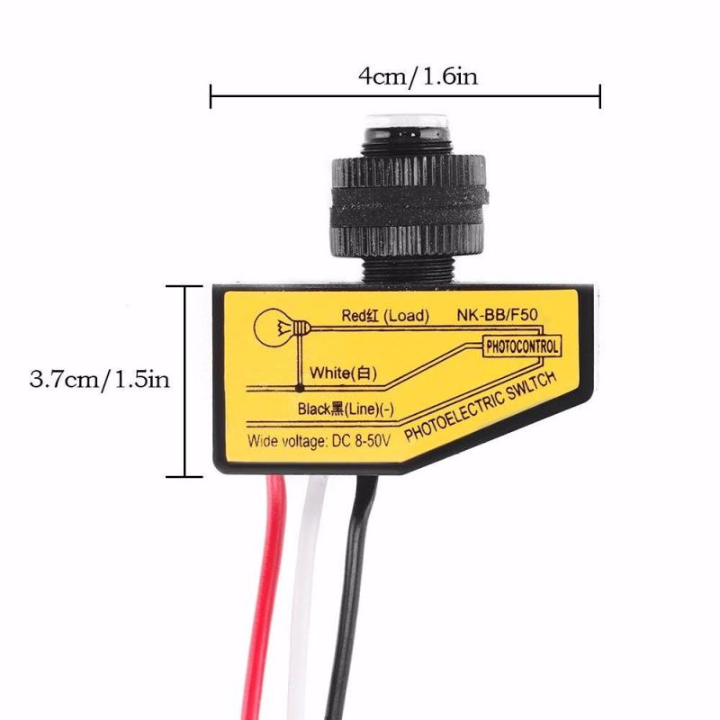 1pcs Automatic Light Control Sensor DC12V 24V 36V 48V Dusk To Dawn Photocell Switch