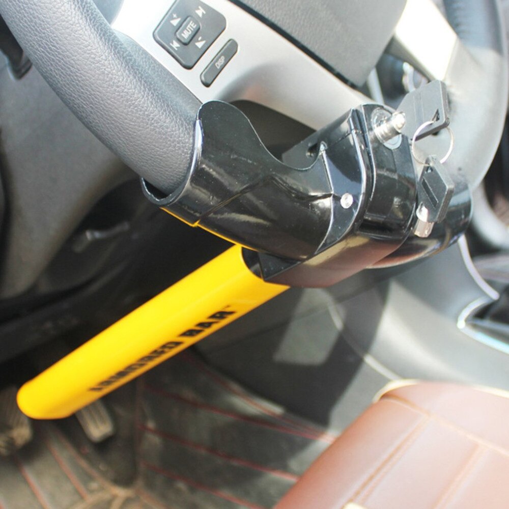 Lenkradschloss 17 Zoll Gelb – Universal Anti-Diebstahl Für Auto, LKW, SUV, Mit 2 Schlüsseln