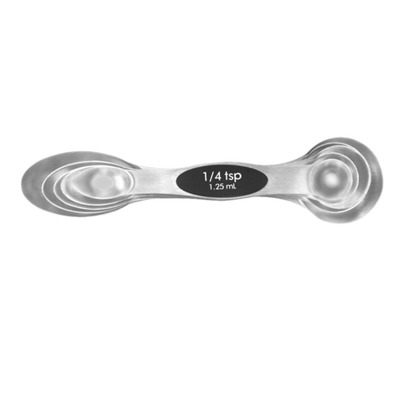 Magnetic Measuring Spoons Stainless Steel Measuring Spoons Set of 5 for Measuring Dry and Liquid Ingredients on Cooking and Baki
