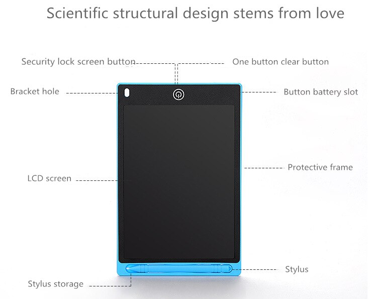 Lcd grafisk tablet skrivetegning tablet 8.5 tommer elektronisk tegning skrivebræt kid doodle bord forretning hjem opslagstavle