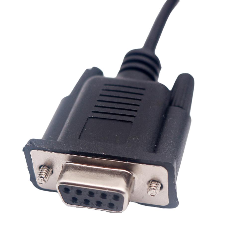 1x DB9 Female Panel Mount Jack to Mini USB 5pin Male 90 Degree Right Angle Plug Connector Cable Cord 1.8m