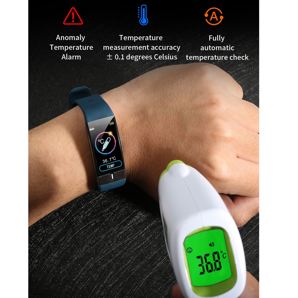 Smartwatch heren  e66 lichaamstemperatuur ecg ppg waterdichte sportarmband bloedzuurstof hartslag smartwatch voor ios android