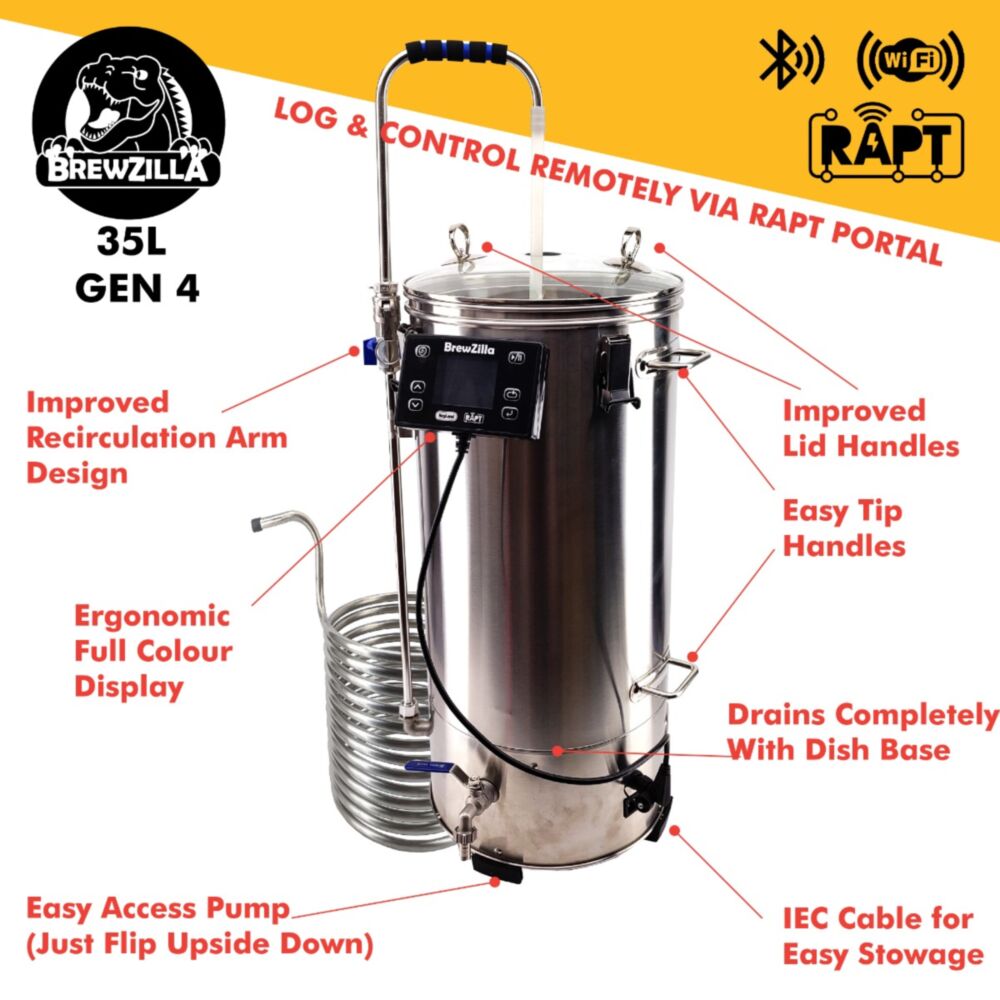 KegLand 35L BrewZilla Gen 4 - Plato intercambiador de calor (HED) Tapa de cerveza casera