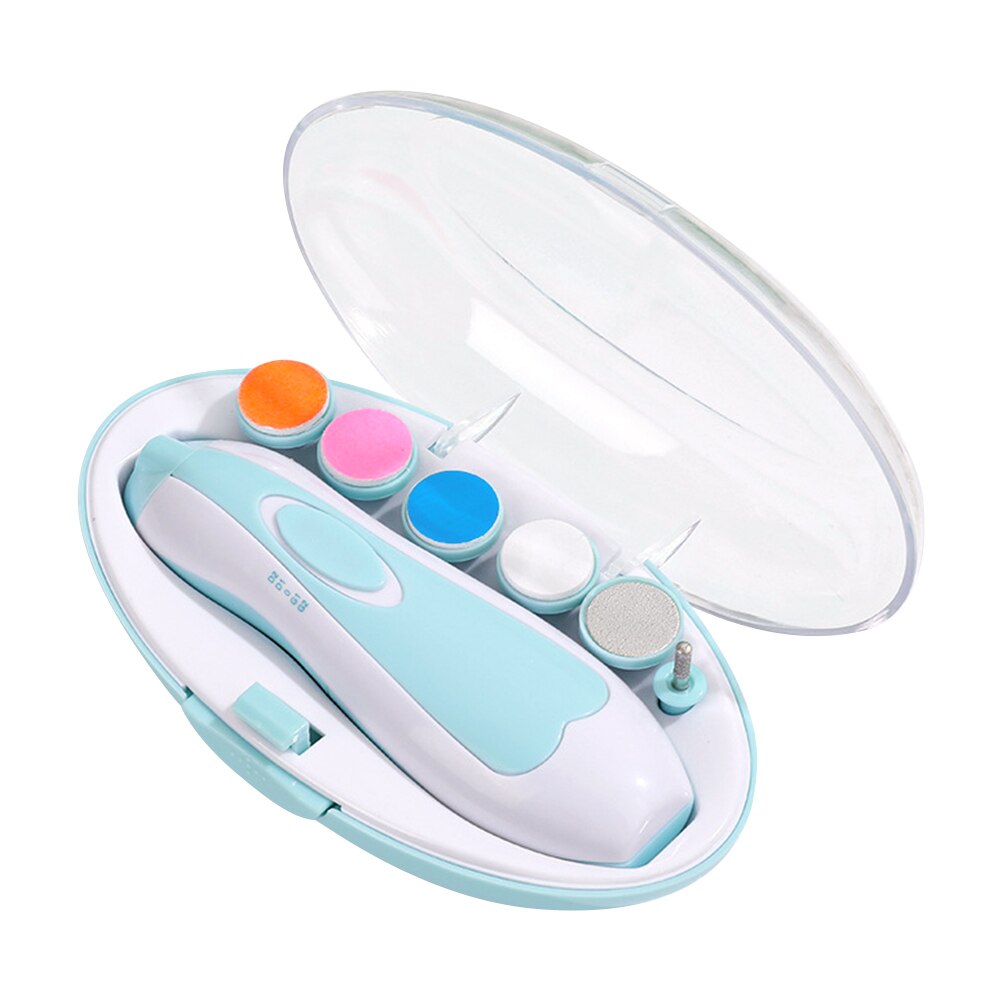 Electric Nail Trimmer with Light Electronic Nail Clipper Fingernail Cutter Manicure Pedicure Tool Automatic Toe Nail Clipper: Blue