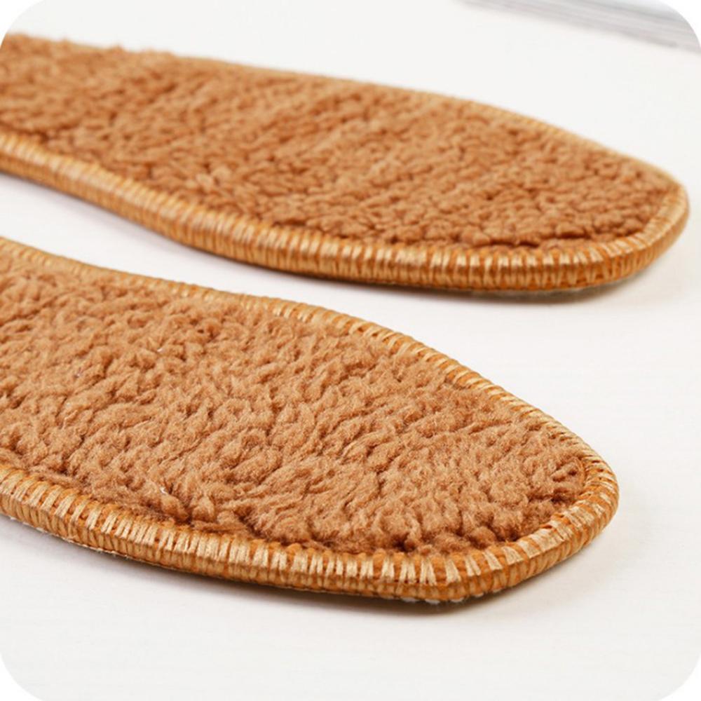 Herbst Winter Warme Wolle Einlagen Dicke Sohle unisex Plüsch Erhitzt Schuh Pad Atmungs Einfarbig Einlegesohlen 1 Paar