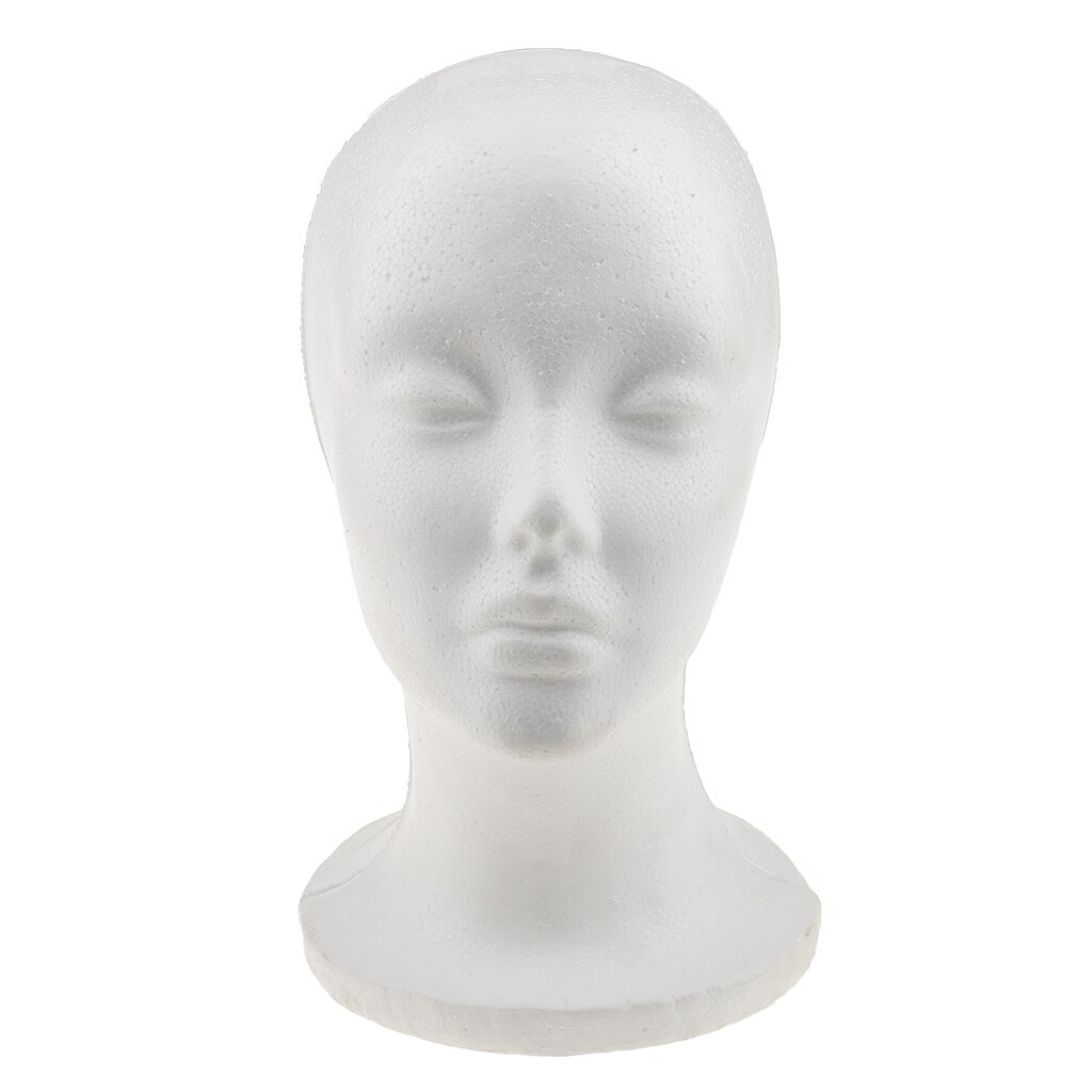 1 stuk vrouwelijke piepschuim mannequin mannequin hoofd model pruiken hoeden brillen displaystandaard wit voor huisdecoratie
