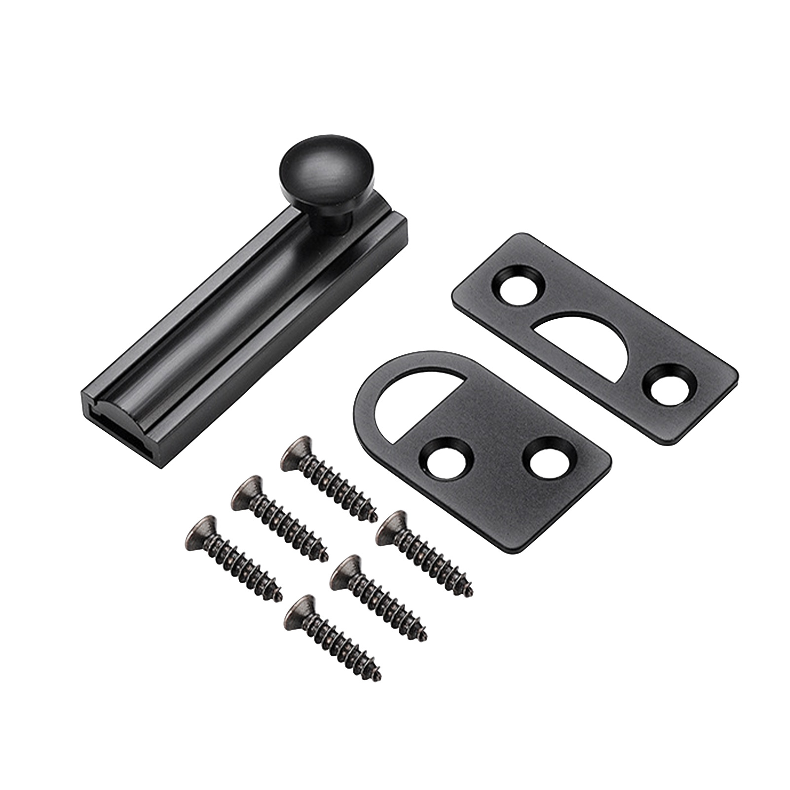 Home With Screws Windows Bathroom Security Barn Slide Bolt Hardware Concealed Easy Install Gate Anti Theft Brass Door Latch Lock: 4 Inch / black