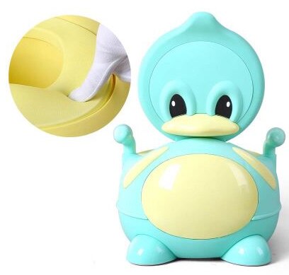 Orinal de pato para bebé, asiento de orinal de PU suave para niños, estilo: blue