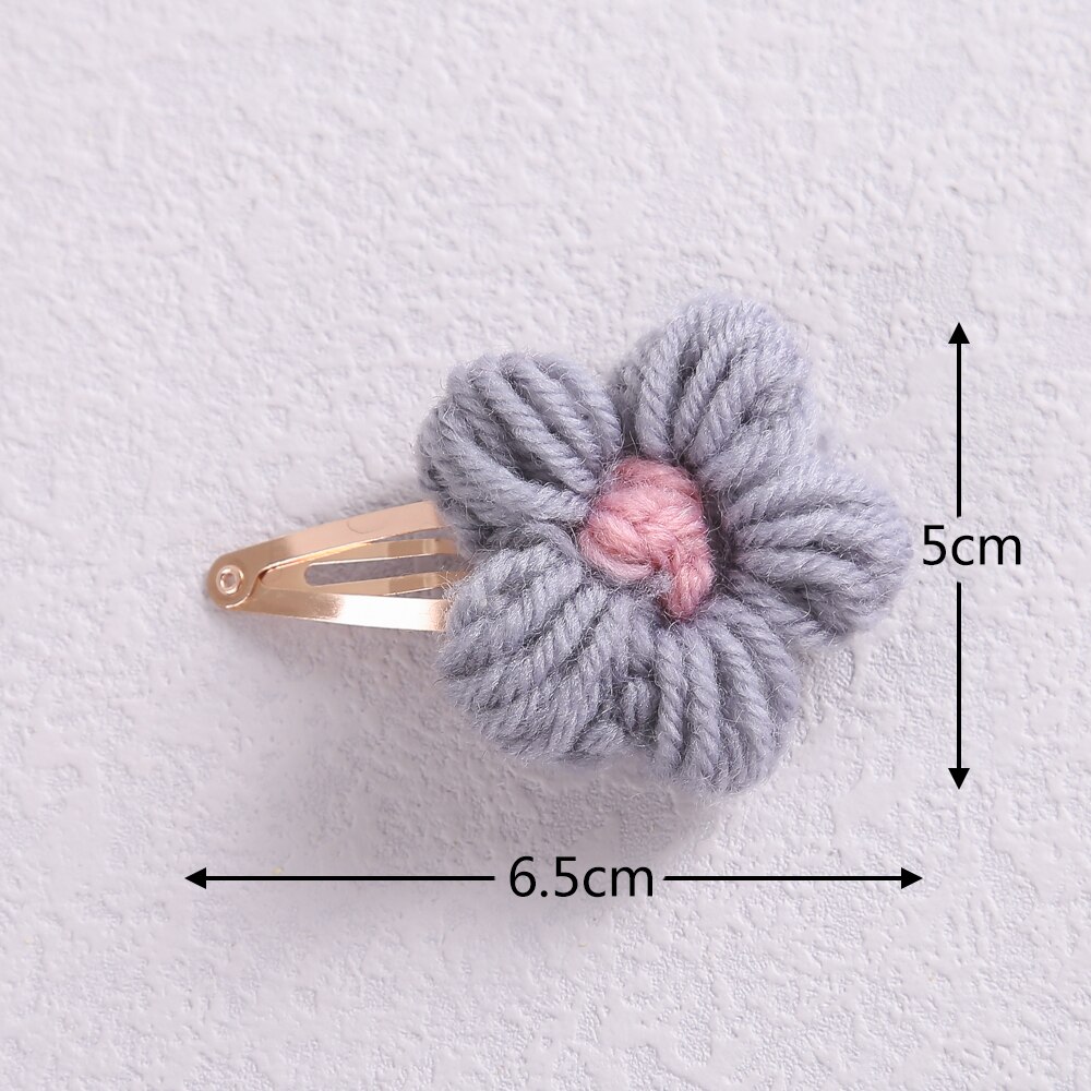 6 Kleuren Leuke Haarspeldjes Voor Kinderen Zoete Wol Bloem Baby Haarspelden Meisje Zomer Meisje Haarspeldjes Kids Hair accessoires