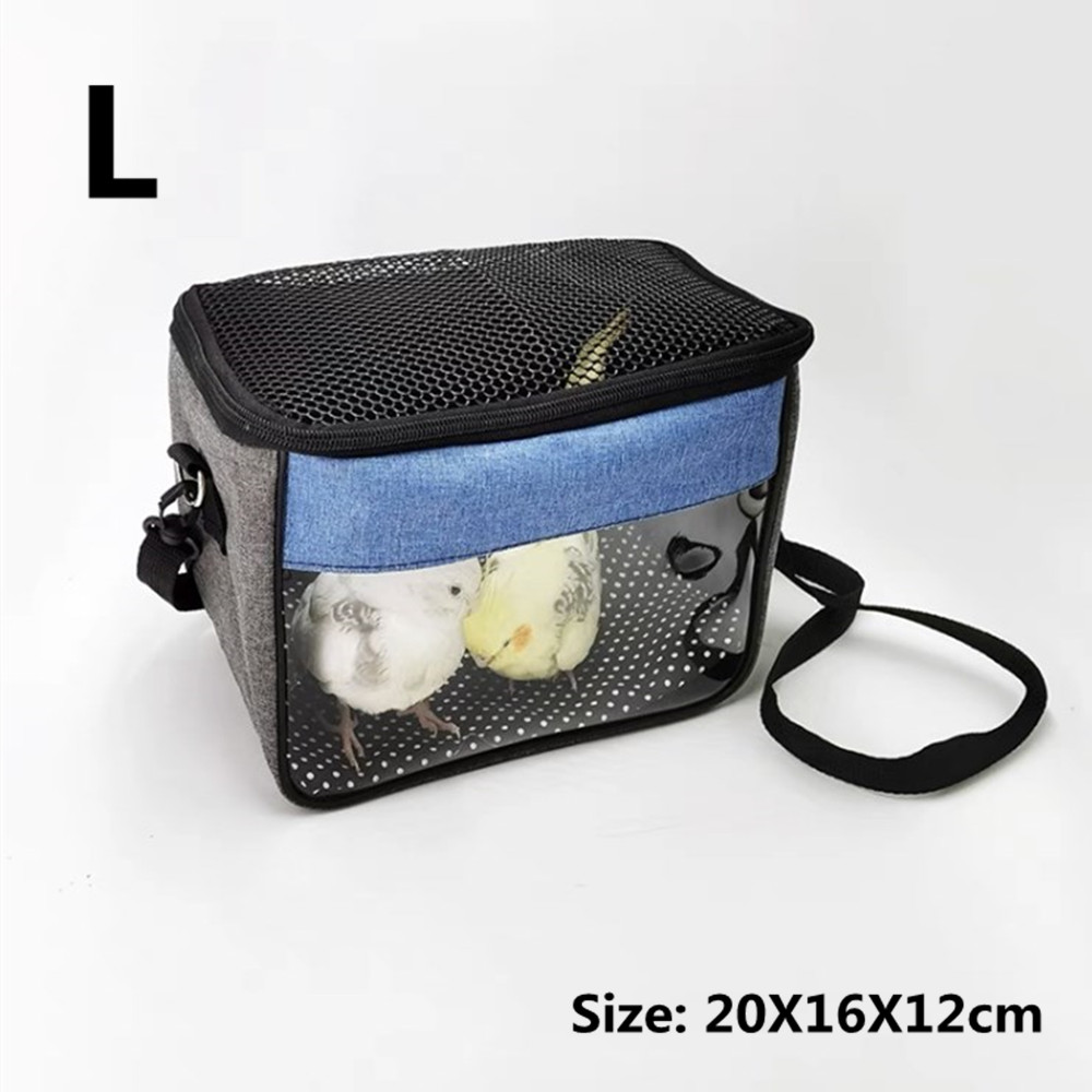 Cage de Transport d&#39;oiseaux de compagnie, sac de voyage Portable pour petits animaux, Transport de perroquets, écureuil léger et respirant, accessoires pour animaux de compagnie: Canvas L