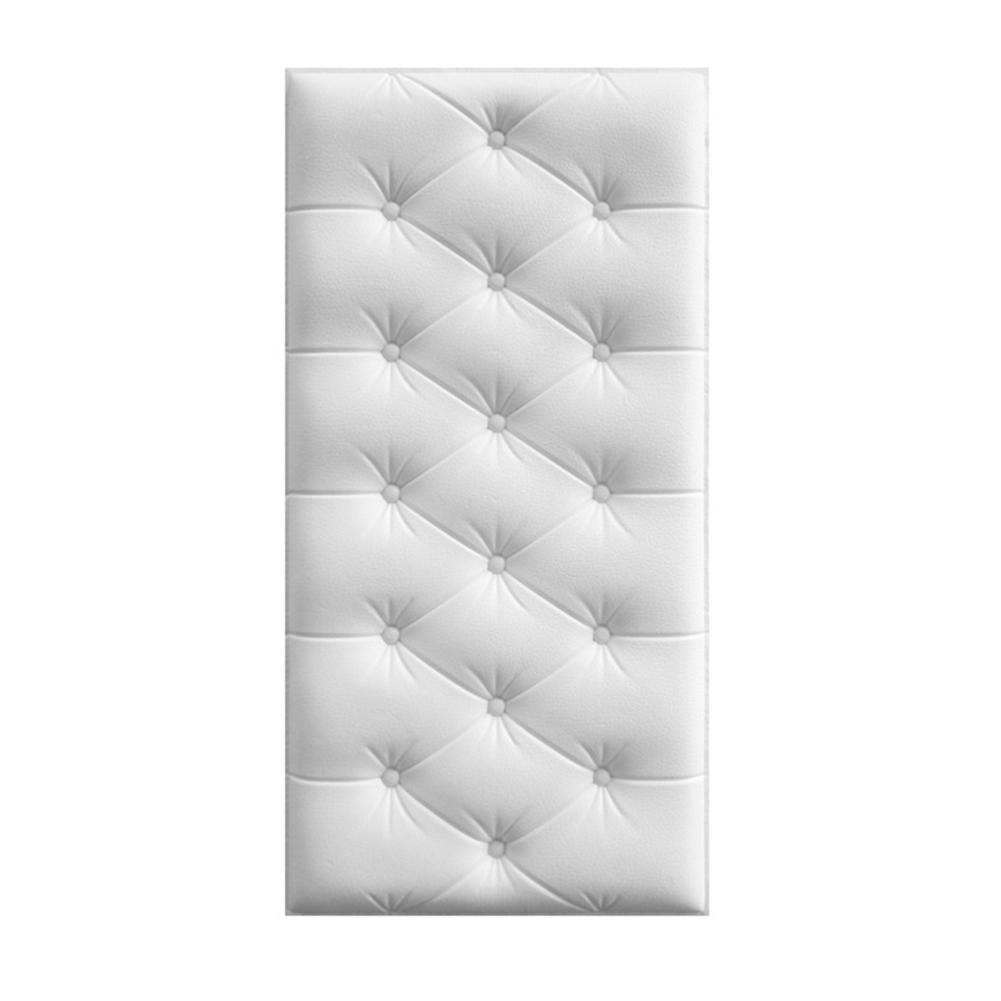Vandtæt vægpanel selvklæbende 3d vægpanel til tv baggrund stue badeværelse dekoration  #w0: Hvid