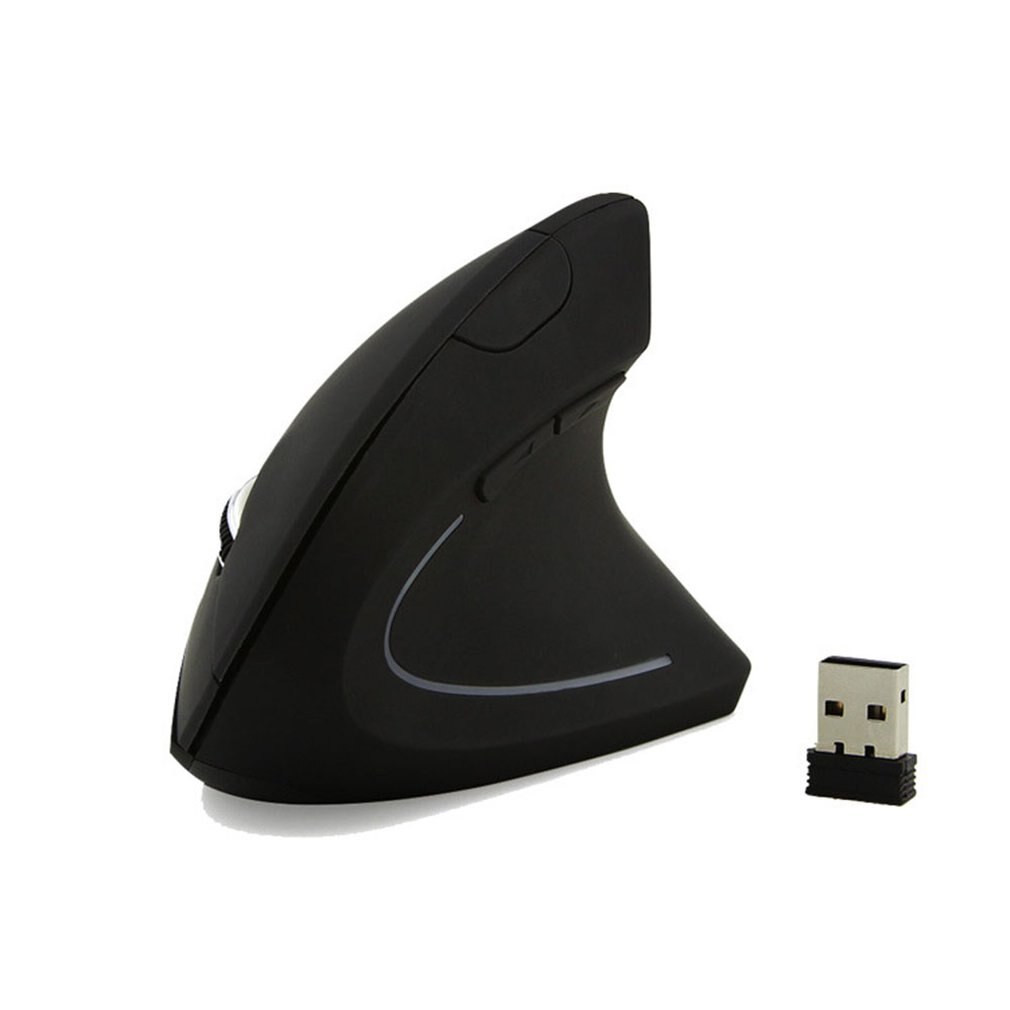 Ergonomic Vertical 3D Mouse Notebook Pc Usb Mouse Cordless Power-Saving Computer Laptop Mouse Wireless: black