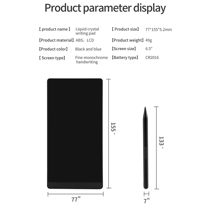 6.5 Inch Volledig Scherm Superfijn Handschrift Lcd Schrijven Tablet Tekentafel Elektronische Superfijne Notitieblokken Educatief
