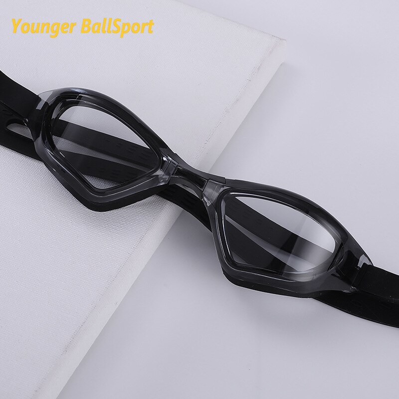 Swimming Waterproof Soft Silicone Glasses Swim Eyewear Clear HD Anti-Fog UV Men Women Goggles Diving Glasses Adlut: black clear