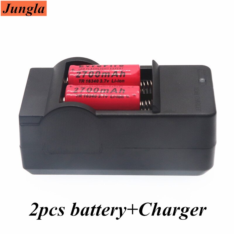 2700 mah uppladdningsbara 3.7v li-ion 16340 batterier  cr123a batteri för väggladdare med led-ficklampa för 16340 cr123a batterier