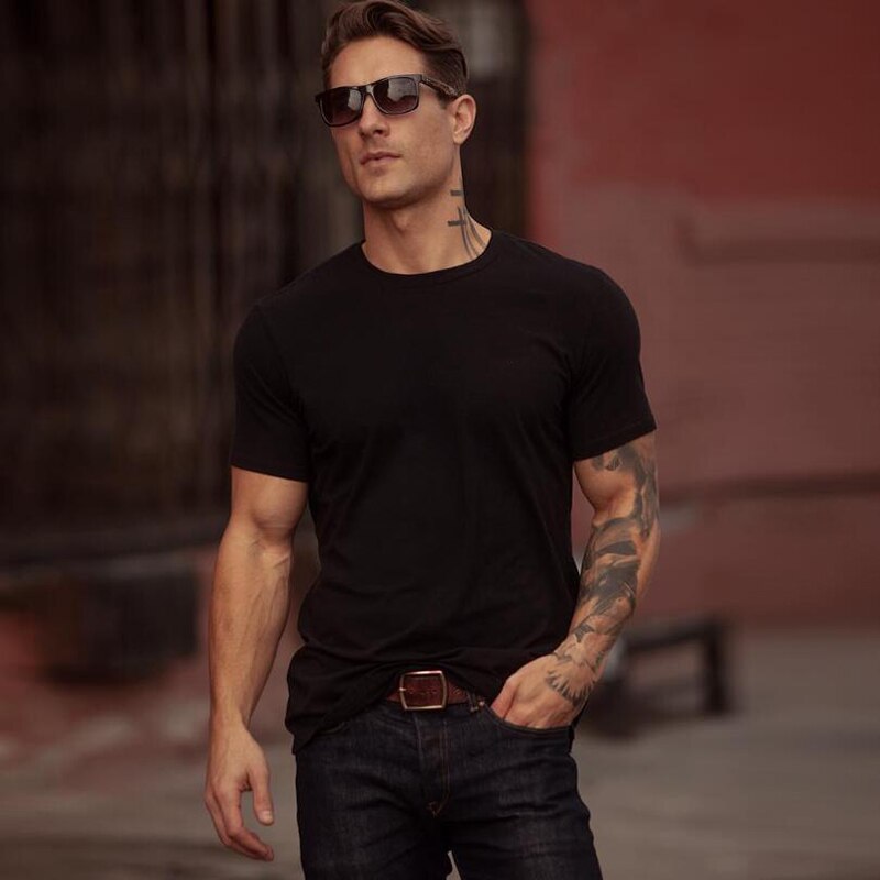 Sommer Sport Herren Jogger Laufen T Hemd Männer Gym slim fit Tops Sportwear Fitness T-shirt Männlichen Baumwolle Shirt Bodybuilding T-Shirt