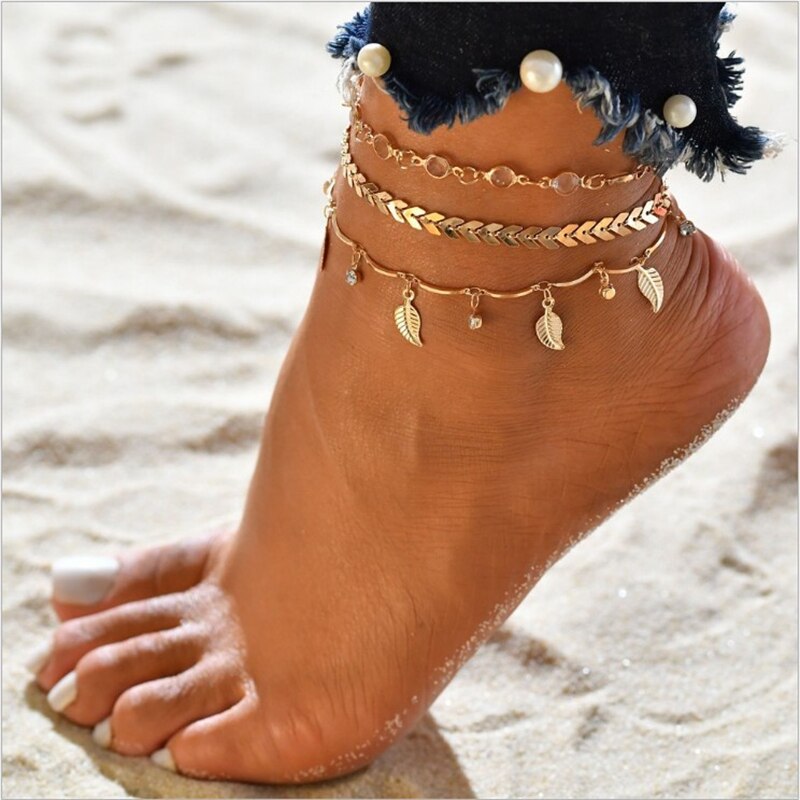 cheville femme coeur pieds nus sandales au Crochet bijoux de pied nouvelle cheville cheville pied Bracelets pour femme chaîne de jambe: JL014
