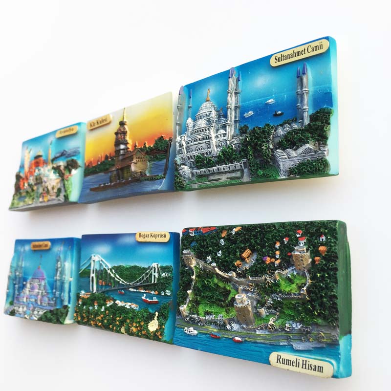 Europe Travel Refrigerator Stickers Turkey Istanbul Bodrum Landmark Tourist Attractions Resin Souvenir Decoration Collection