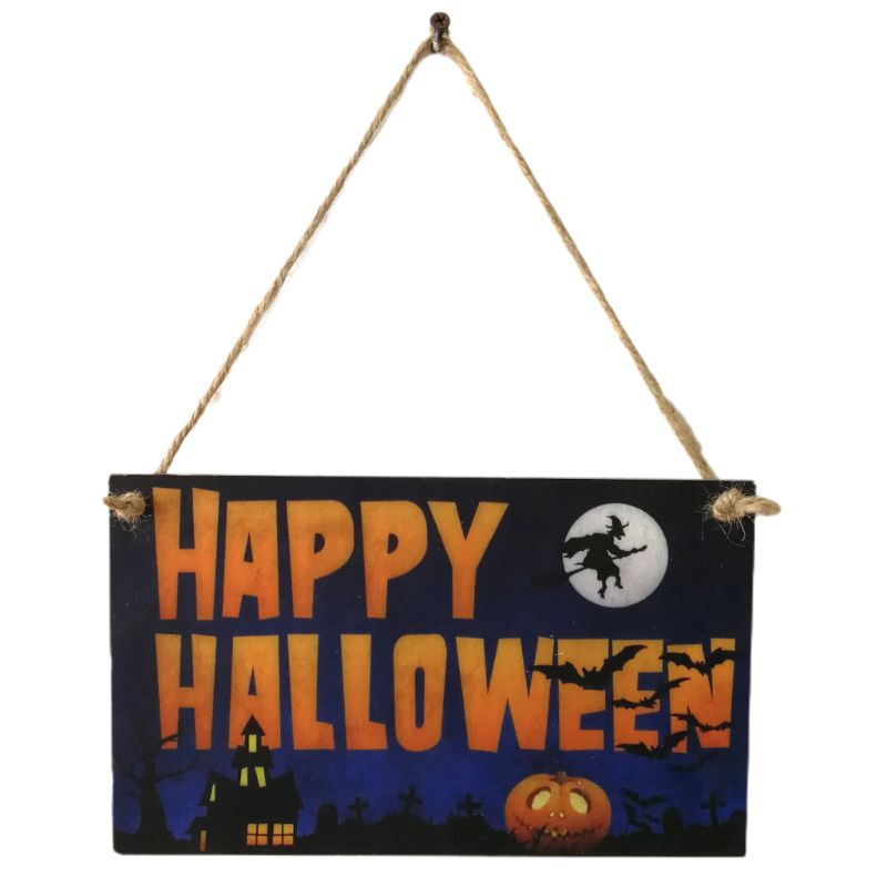Halloween Prop Hanging Sign The Witch Is In Wooden Board For Home Door Window 667A: 3