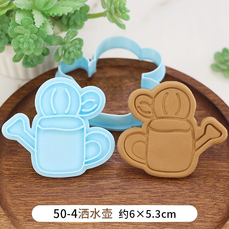 Molde para galletas con flor de Rosa para el día de la madre, molde para galletas con dibujos animados de flor de cerezo, para hornear, DIY, 3D, para prensar galletas a mano: 04