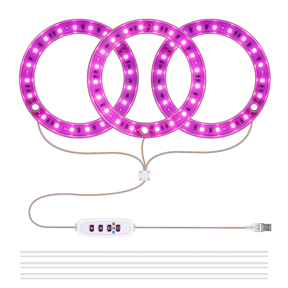 Volledige Spectrum Lamp Led Grow Light Phyto Lamp Voor Planten Lamp Groeilicht Hydrocultuur Verlichting Usb Greenhouse Indoor Bloem Zaad: Pink light-3 heads