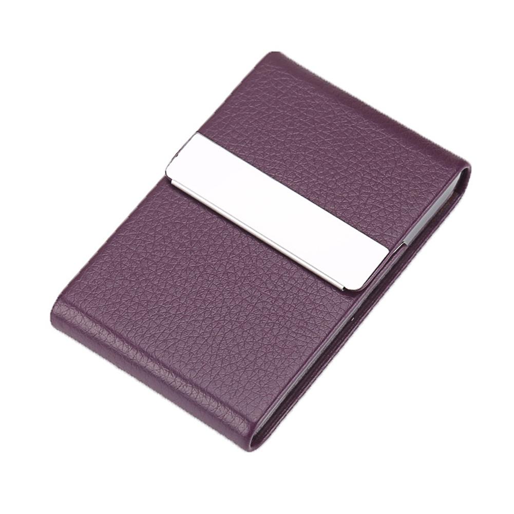 Portable Men Metal Leather Card Case Holder for Business ID Card Storage