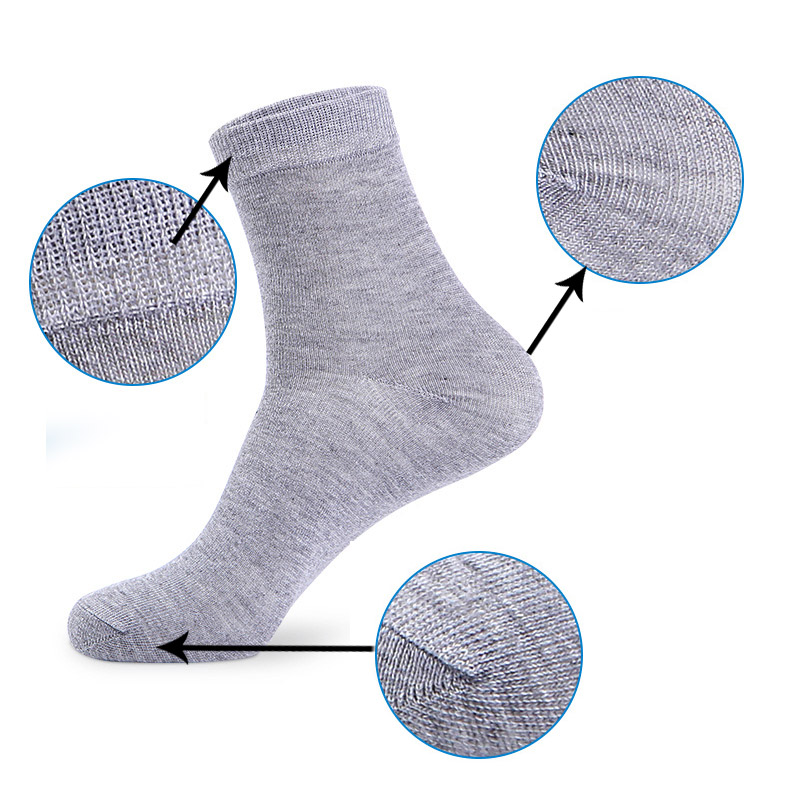 Brand 5 Pairs Nano Silver Cotton Socks Casual Crew Socks Anti-Bacterial Deodorant Autumn Winter Men&#39;s Socks