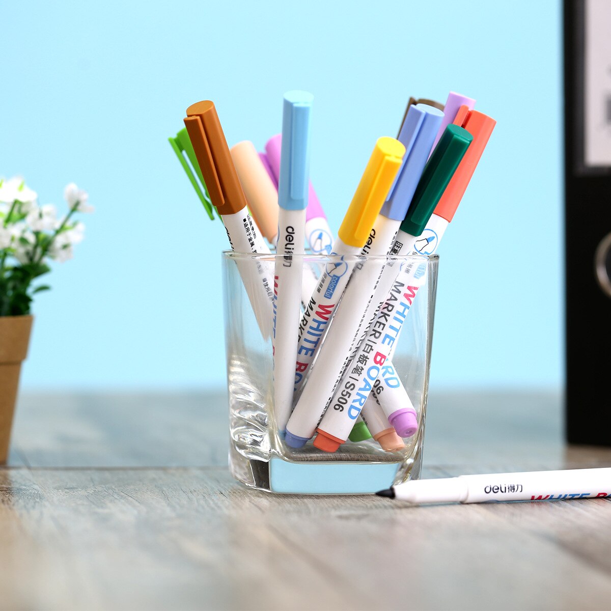 Jeu de stylos marqueurs effaçables pour tableau blanc, 12 couleurs, tableau blanc en verre, stylo d'écriture, dessin pour enfants, fournitures scolaires, de bureau, de réunion