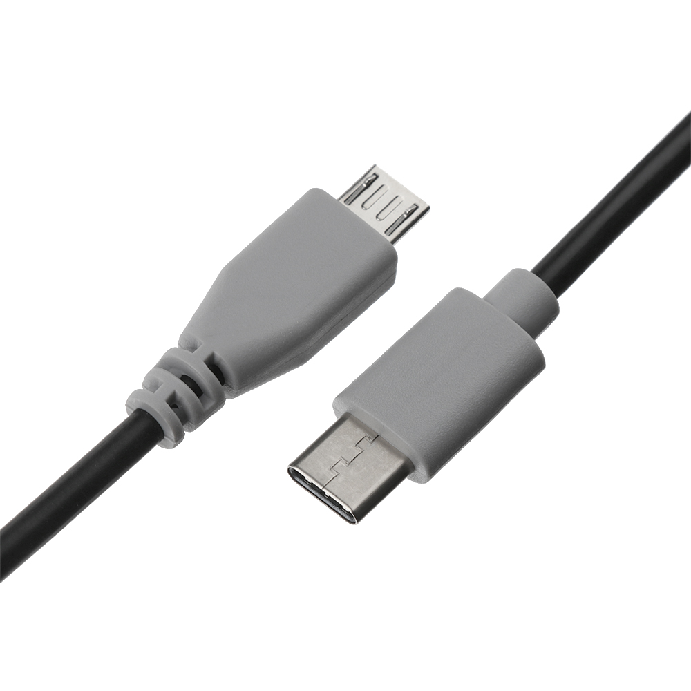 25cm 50cm 100cm Micro USB zu Typ-C Kabel Daten Sync Ladekabel OTG Adapter Stecker kabel Für Android Handy MacBook: 25cm-Grey
