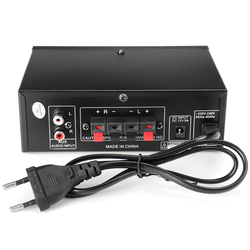 12V/220V 600W 2 Mic Stereo Lautsprecher Mini Auto Hause Bass Energie Verstärker HiFi MP3 Booster AK-698C EU Stecker