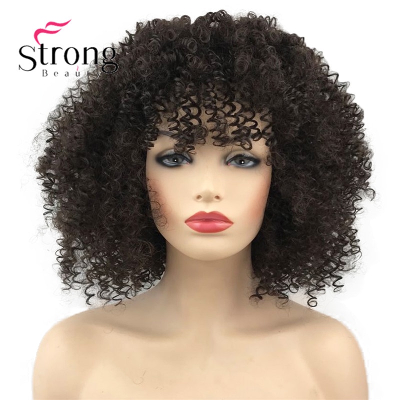 StrongBeauty Afro Curly Wig African American for Women Heat Resistant Synthetic Wigs