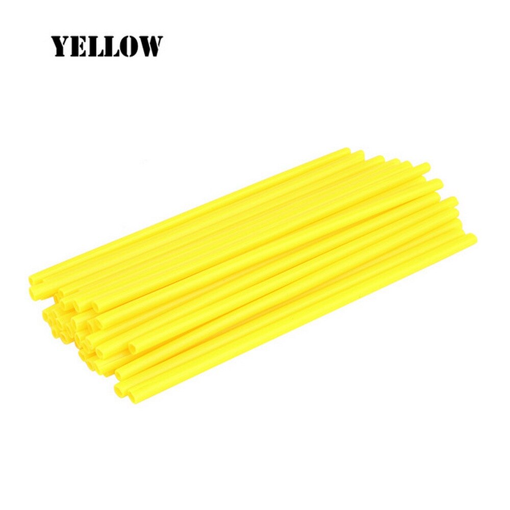 36Pcs/Pack Plastic Bike Wheel Spoke Protector Colorful Motocross Rims Skins Covers Off Road Bike Guard Wraps Kit: Yellow