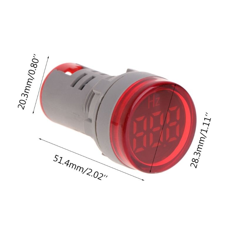 22mm LED Display AC Frequency Meter Electricity Hertz Indicator Hz Pilot Light Signal Lamp Lights Teste Measuring Range: 20-75Hz