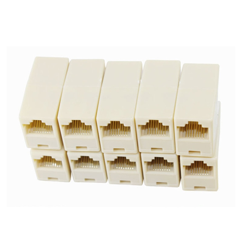 Rede Conector Acoplador Cabo Lan, Adaptador Ethernet, Extensor de Rede, RJ45, 8P8C, 8 Pinos, Fêmea, CAT5, 5E, 6A, 6a