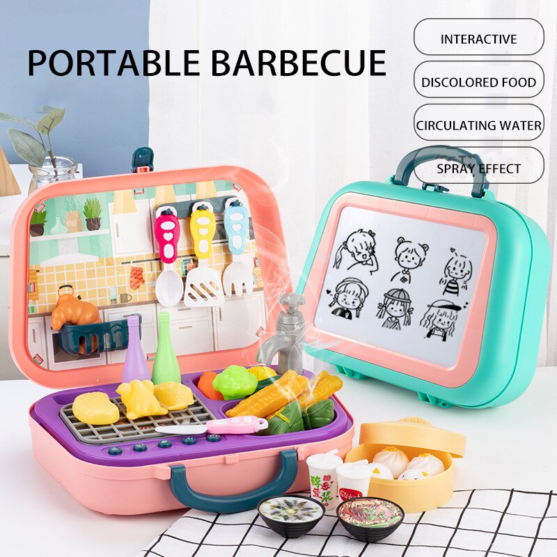 Kinderen Pretenderen Speelhuis Rollenspel Speelhuis Speelgoed Draagbare Plastic Koffer Gereedschap Baby Koken Keuken Educatief Speelgoed