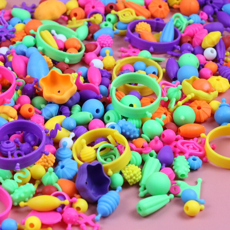 Diy pop pärlor flickor leksaker kreativitet handarbete barn hantverk barnarmband handgjorda smycken kit leksak för flicka