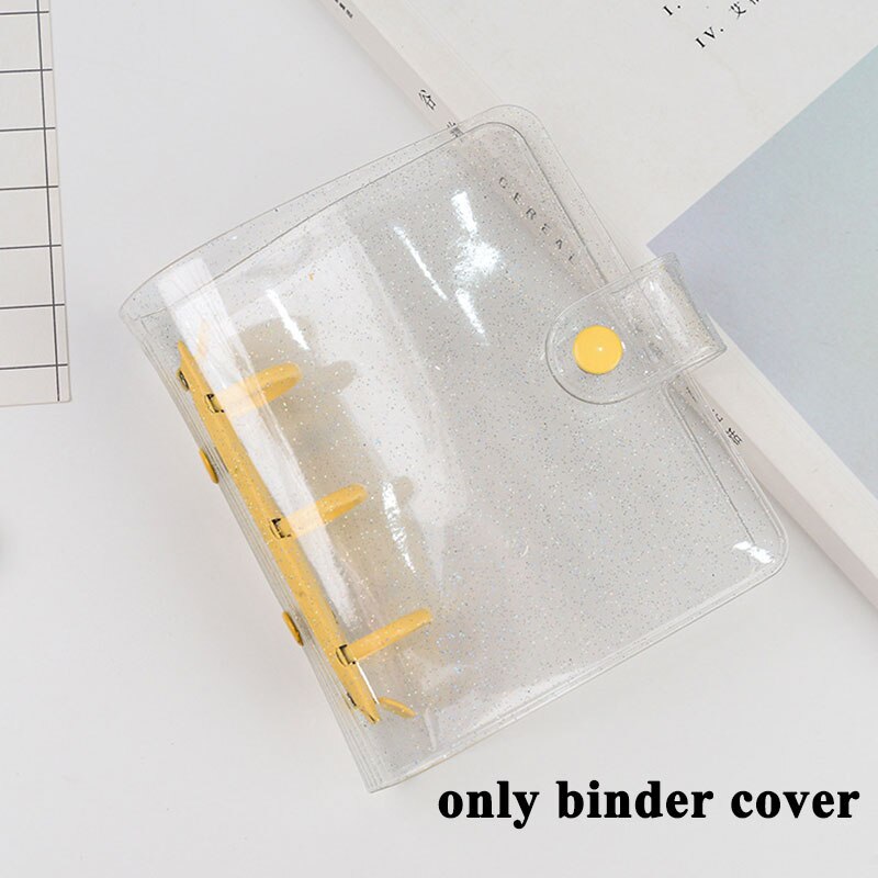 3 Rings Loose-leaf Shell Binder Cover Photo Album Cover Notebook Cover Photo Organizer School Stationery Mini Pocket: Yellow