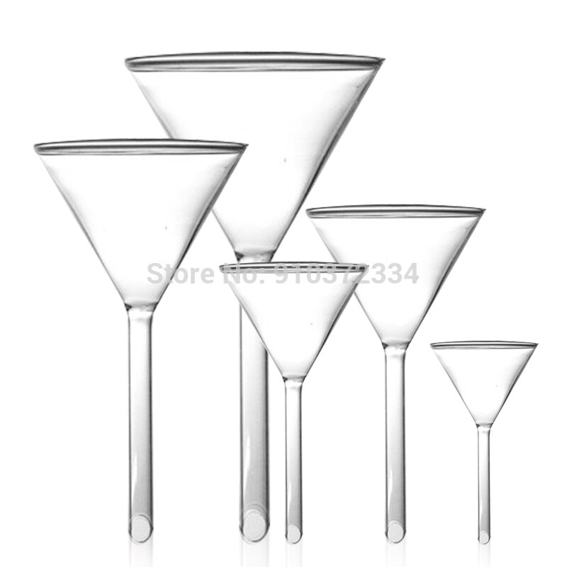 High borosilicate glass triangle funnel diameter 40mm to 150mm laboratory filtration tools