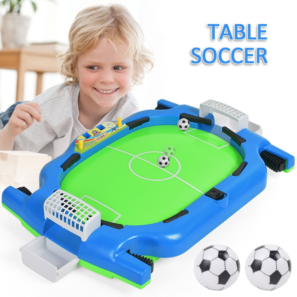 Mini tafelvoetbalspel bordspel indoor spel tafelvoetbal kinderen favoriet kindervoetbaltafels dubbele speler настольный футбол: Lichtgroen