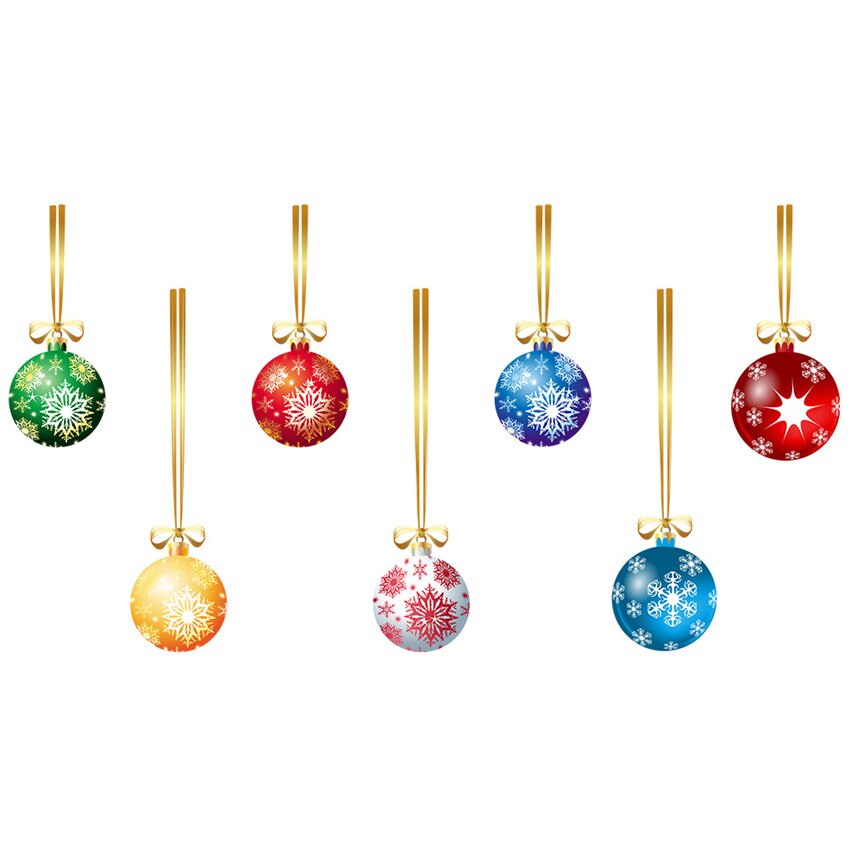 Christmas Balls Wall Stickers Window Glass door Festival Decals Christmas tree garland Murals Year Decorations Stickers: SD-4