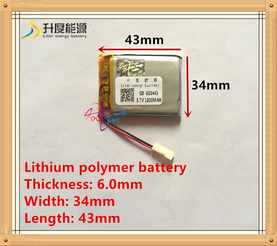 3.7V Factory Direct MP3 MP4 navigation security instrument-specific polymer battery 603443 063443 1000MAH