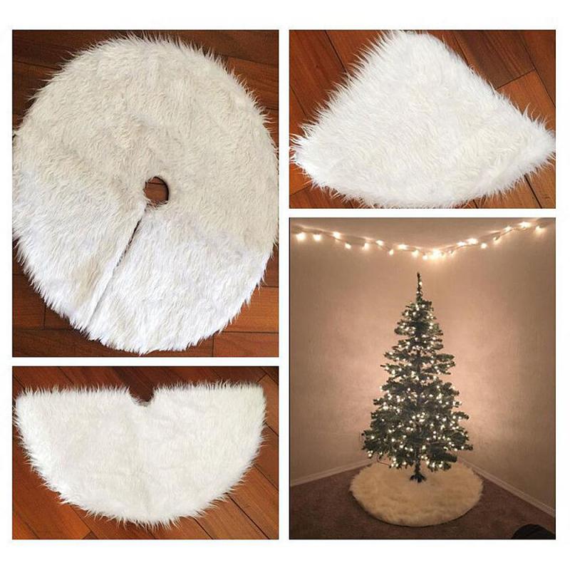 Faux Fur Tapijt Wit Pluche Kerstboom Rok Kerstboom Base Ornamenten Zachte Voor Thuis Xmas Floor Decor