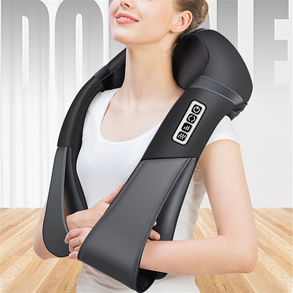4D Electrical Massage Shiatsu Back Shoulder Body Neck Massager Multifunctional Shawl Infrared Heated Kneading Car/Home Massager