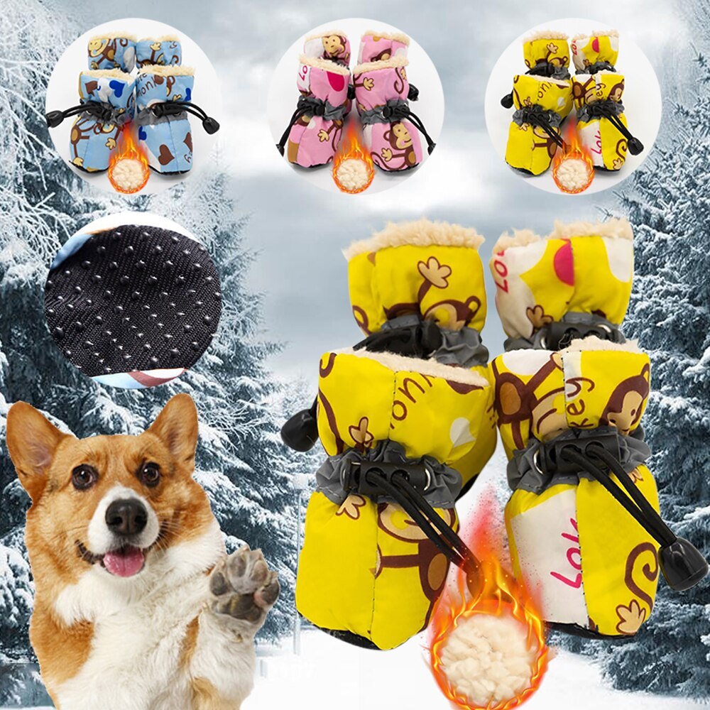 Warm Pet Dog Cat Winter Shoes For Dogs Non-slip Dog Snow Boots Chihuahua Shih Tzu Shoe Zapatos Perro Best Selling