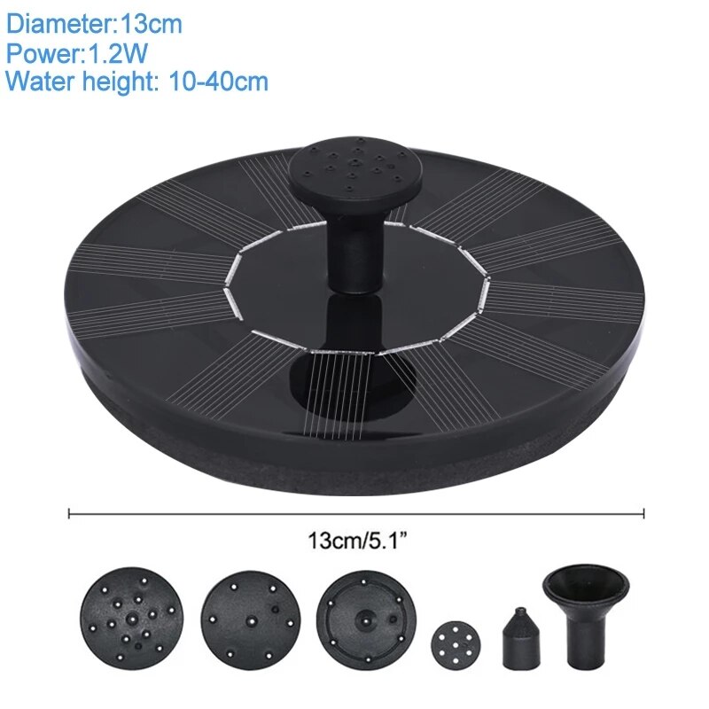 Mini Solar Water Fountain Pool Pond Waterfall Fountain Garden Decoration Outdoor Bird Bath Solar Powered Fountain Floating Water