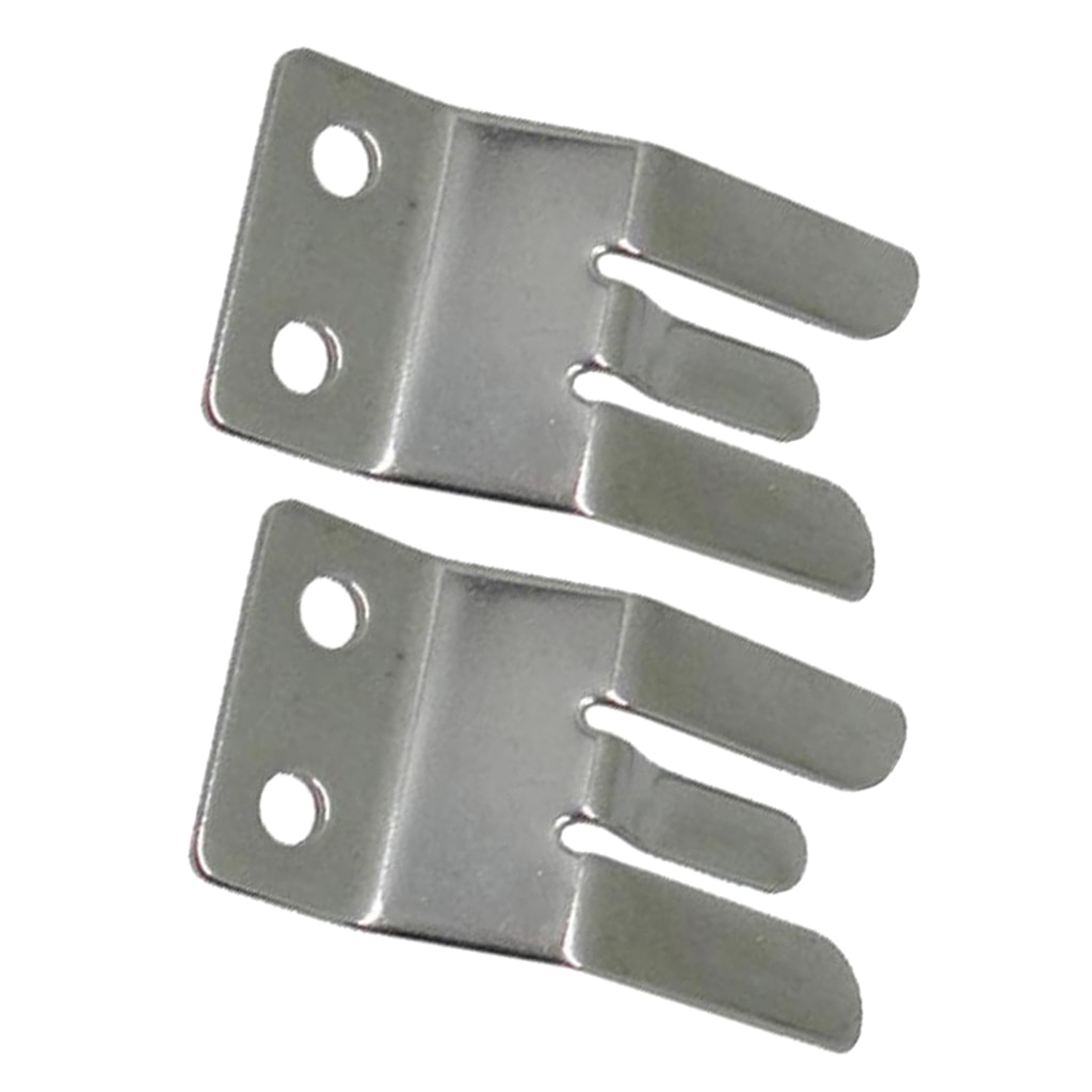 2 x Stainless Steel One-Piece Microphone Clip Hailers VHF CB Radio Mic Clamp