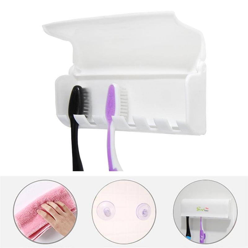 Plastic tandenborstelhouder met 6 haken tandpasta opbergrek scheerapparaat tandenborstel dispenser badkamer organizer accessoires gereedschap